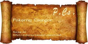 Pokorny Csongor névjegykártya