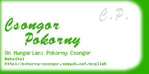 csongor pokorny business card